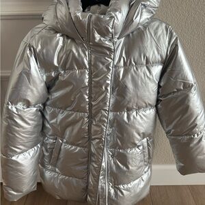 NEW-Gap Kids Silver Puffer Jacket